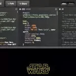 Intro inicial de la película Star Wars hecha con HTML, CSS y JS